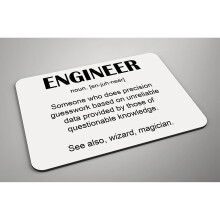 Engineer Definition - Funny Profession Text Design On Padded Foam/Fabric Mousemat/Mousepad - Great Gift Idea