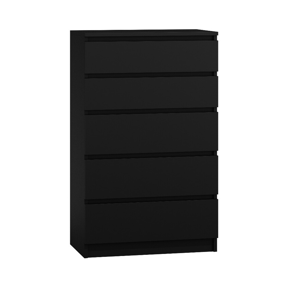 (5 Drawer) MODERN - Black Chest Of Drawers Bedroom Furniture Storage Bedside 2 to 8 Drawers