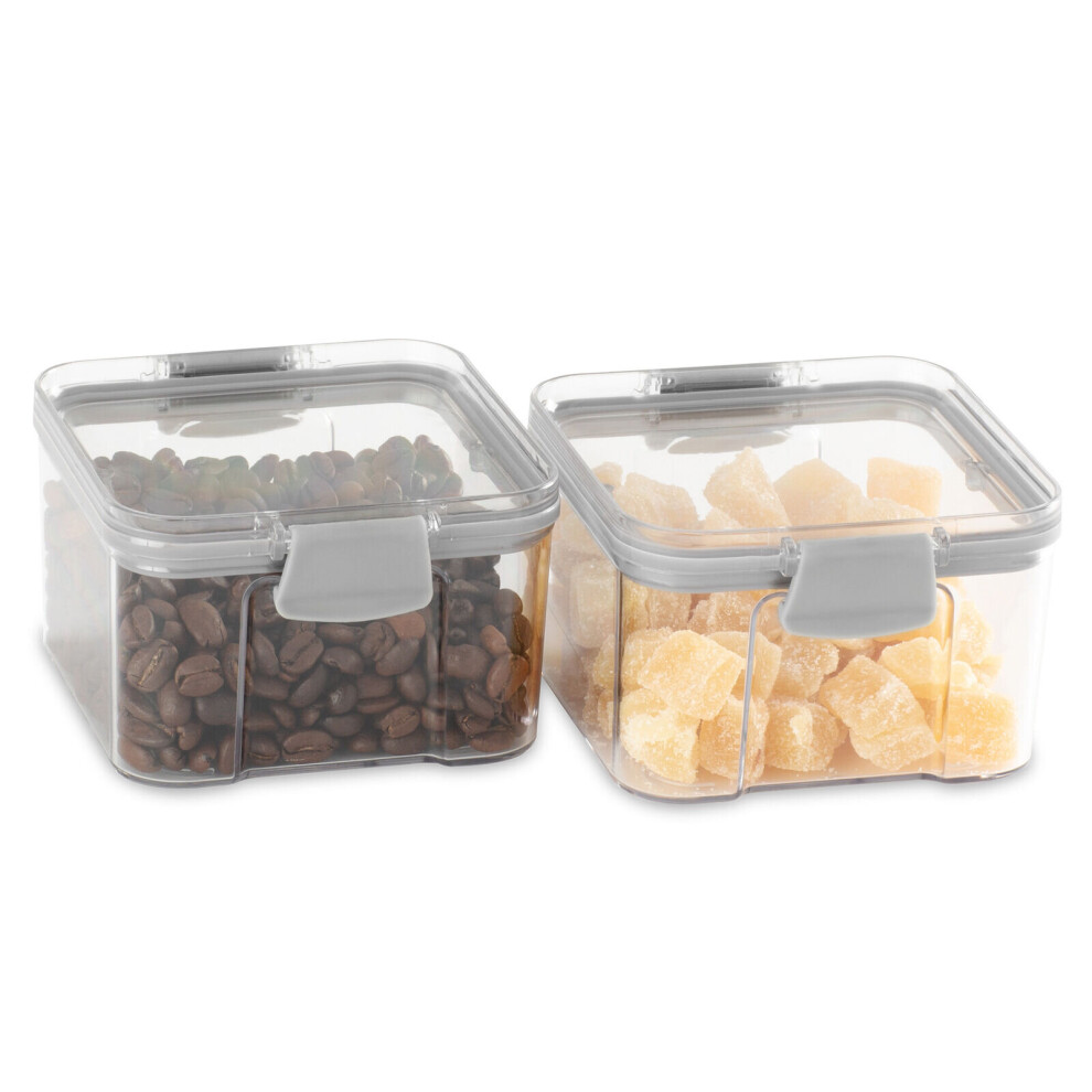 Livivo (460Ml) 2X Containers Airtight Food Storage Kitchen Accessories Cereal Tub Lid Stackable