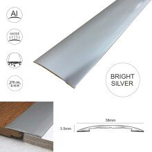 (Bright Silver, 0.9m) CAS 38mm Self Adhesive Euro Threshold Cover Strip Tile Wood Vinyl