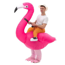 (Flamingo) Fun Inflatable Animal Costume Halloween Cosplay Carnival Masquerade Set