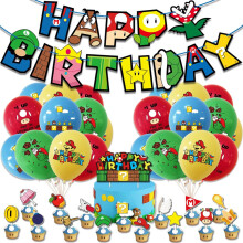 Super Mario Verjaardag Banner Slinger Ballonnen Feestdecoratie Decoratie