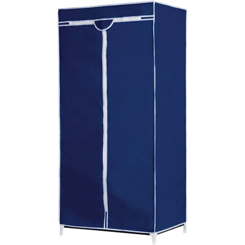 Vivo Single Canvas Fabric Wardrobe Rail Clothes Storage Cupboard Student Flat Closet 1