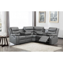 (Grey) Washington Leather Corner Recliner Sofa