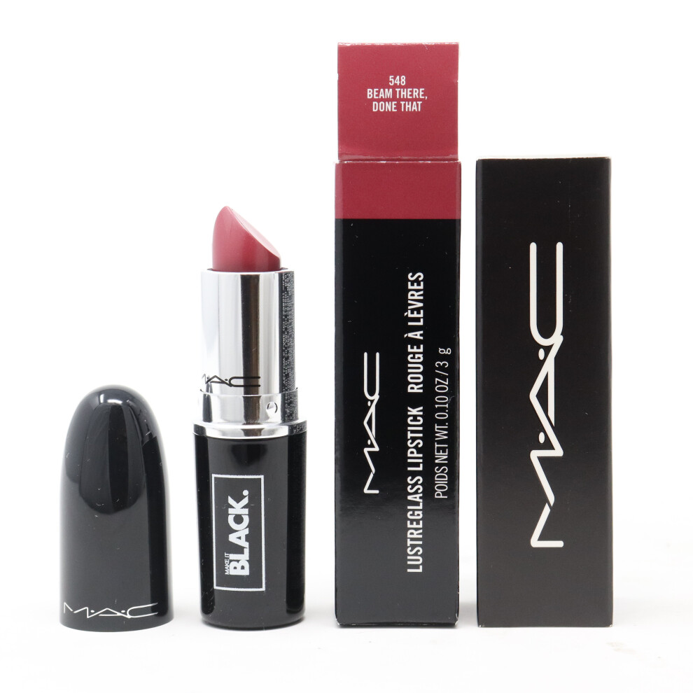 (548 Beam There, Done That) Mac X Make It Black Lusterglass Lipstick  0.1oz/3.0g New With Box