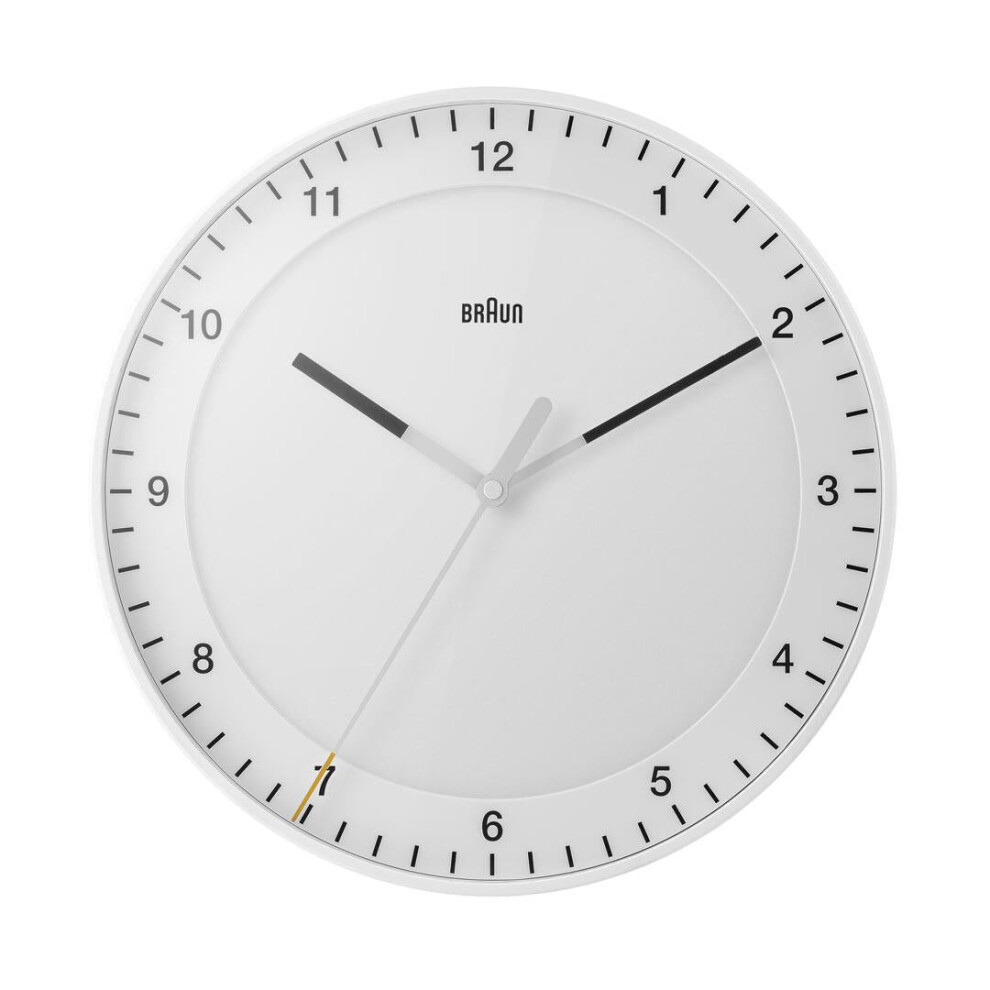 Braun Classic Large Analogue Wall Clock, 30cm, White, BC17W