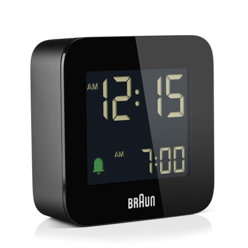 Braun Braun Digital Travel Alarm Clock with Snooze, Compact Size, Black, BC08B