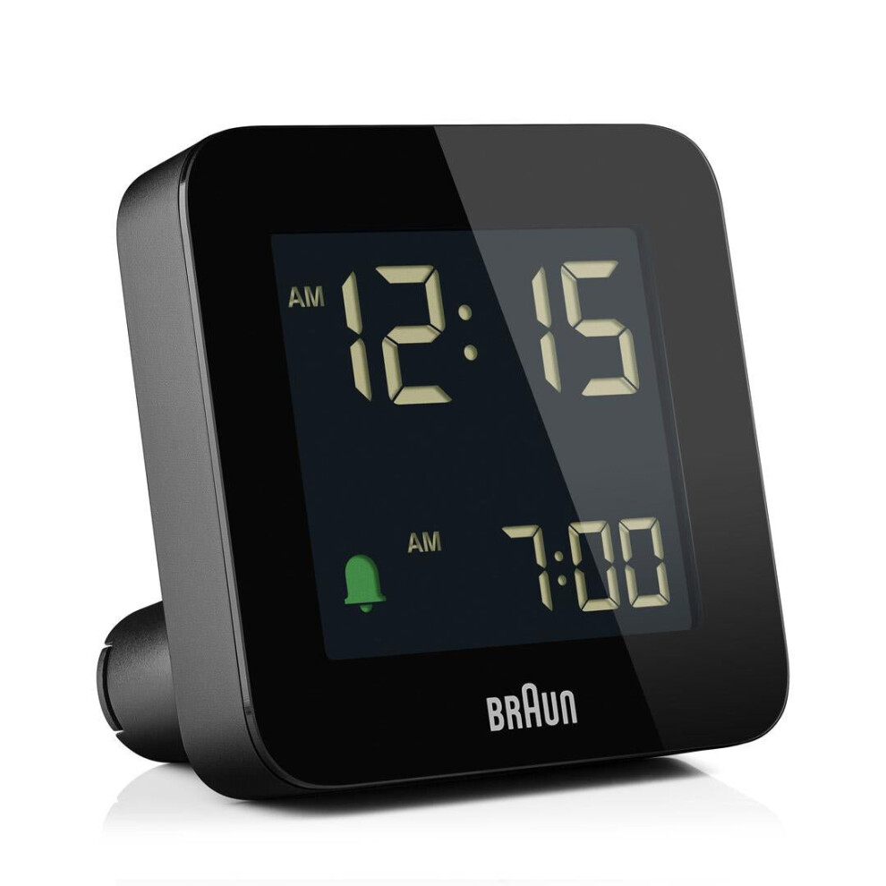 Braun Digital Alarm Clock with Snooze, LCD Display, Black, BC09B