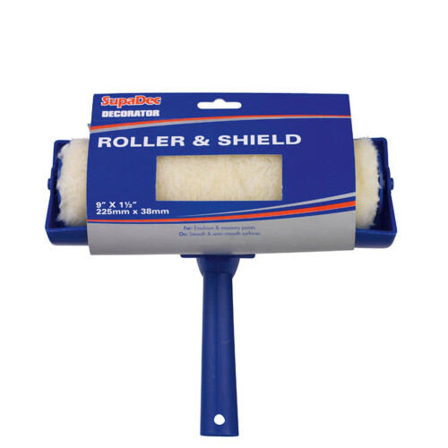 9 Inch Paint Roller With Splatter Guard Shield Polyester Roller 1