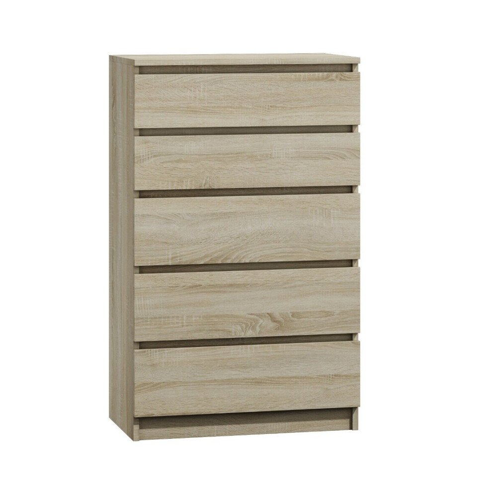 (5 Drawer) MODERN - Sonoma Light Oak Chest Of Drawers