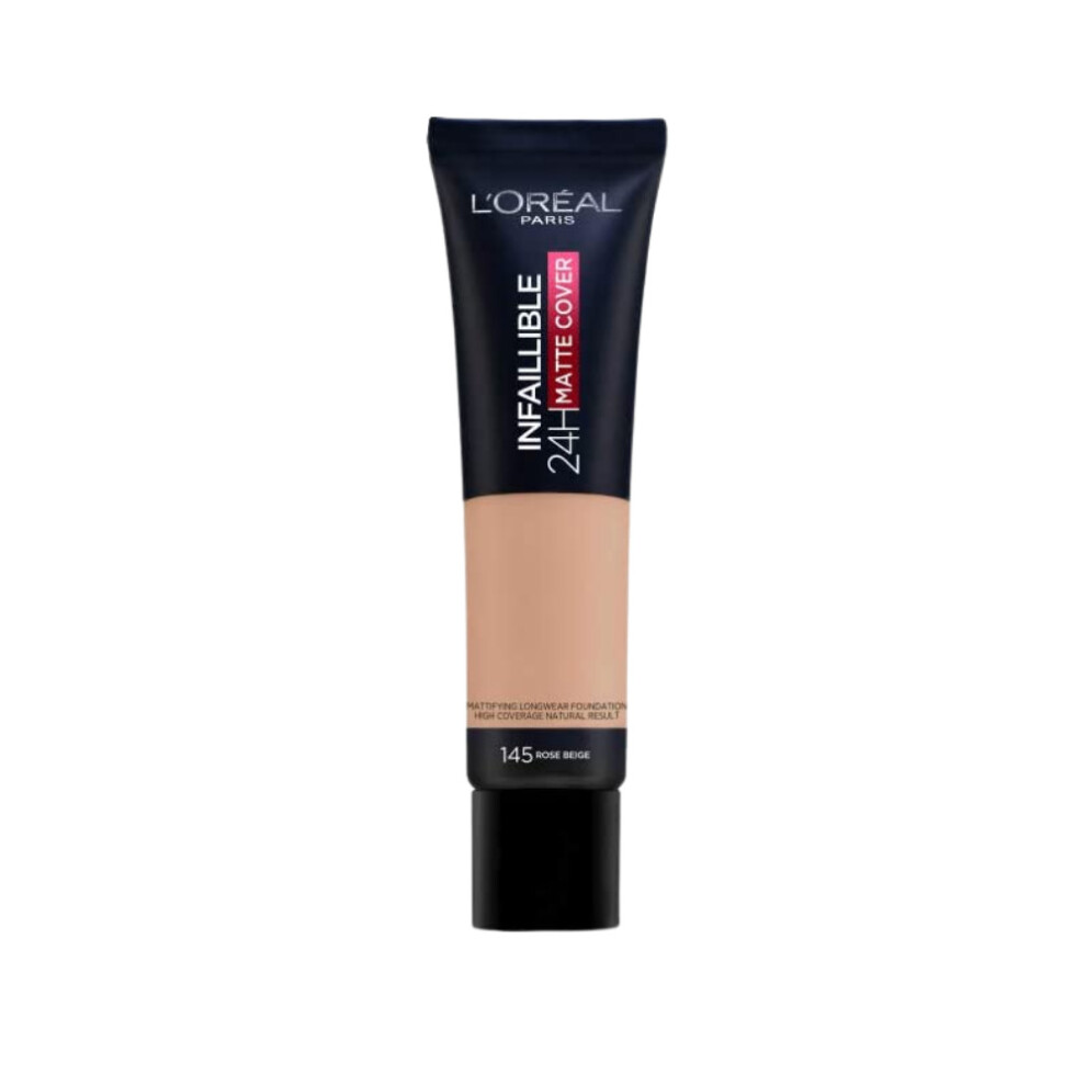 New L'Oreal Infallible 24H Matte Cover Foundation 30ml - 145 Rose Beige
