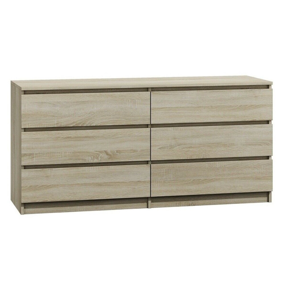 (6 Drawer Large) MODERN - Sonoma Light Oak Chest Of Drawers