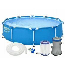 10FT 305cm x 76cm Steel Frame Luxury Swimming Pool Garden Outdoor