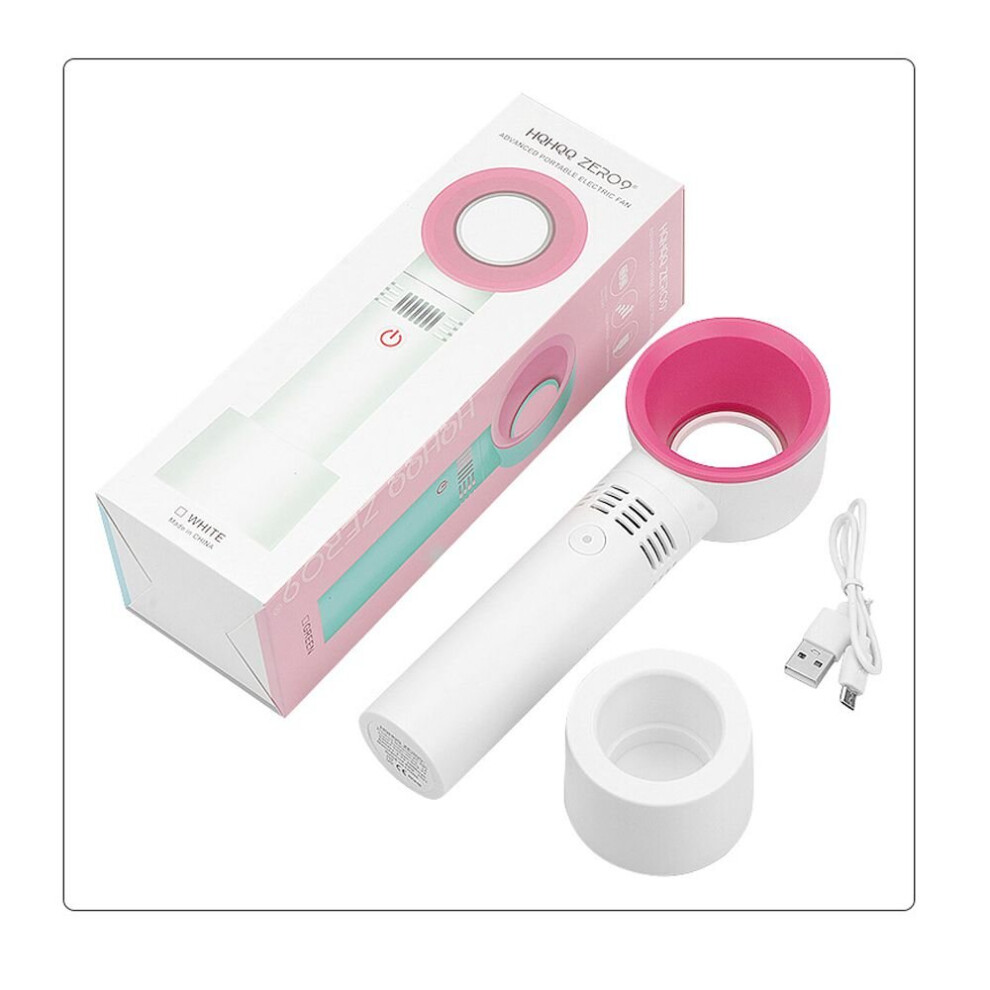 (White) 360 Leafless Mini Fan Handheld Portable False Eyelashes Dryer USB