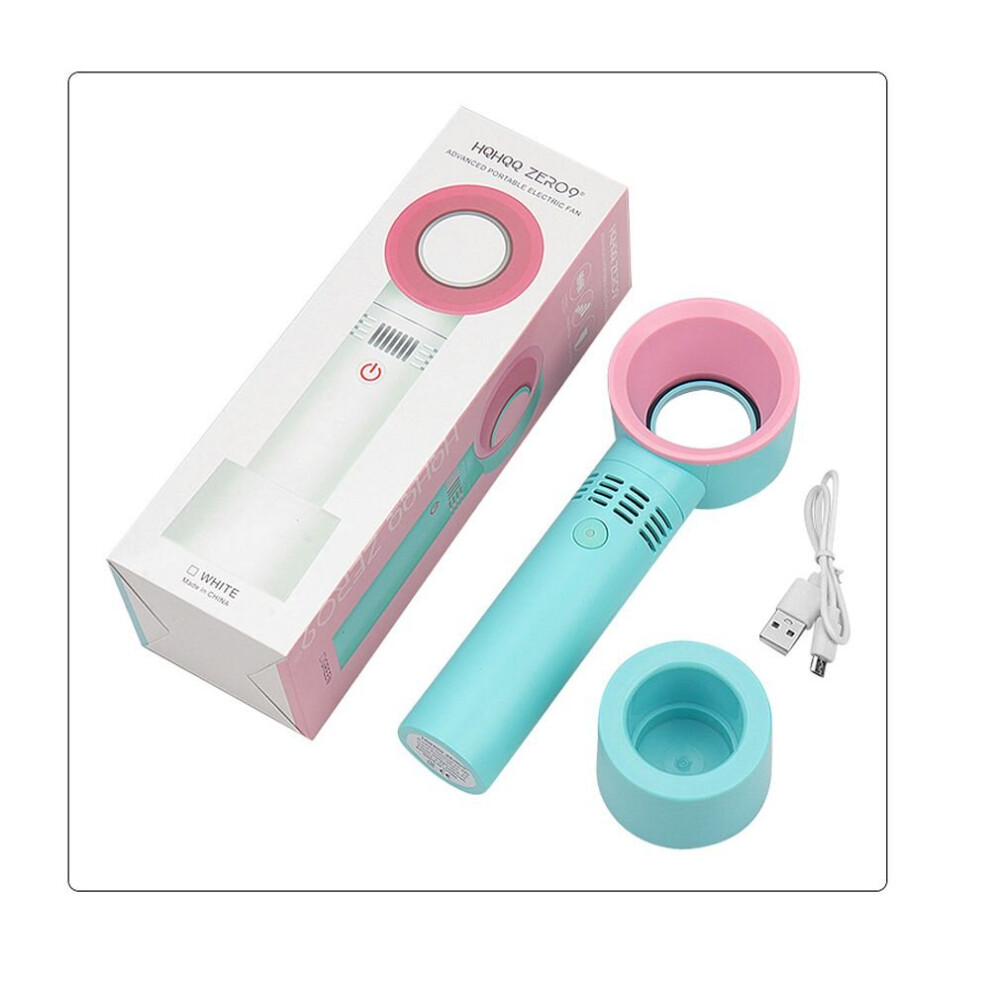 (Green) 360 Leafless Mini Fan Handheld Portable False Eyelashes Dryer USB
