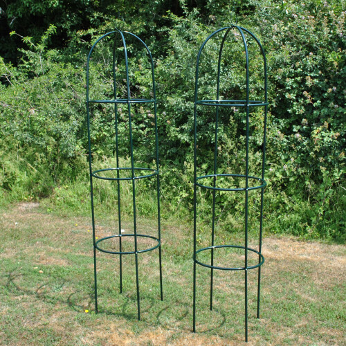 Selections Set of 2 Metal Garden Obelisks 1