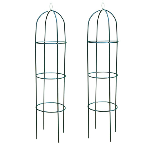 Selections Set of 2 Metal Garden Obelisks