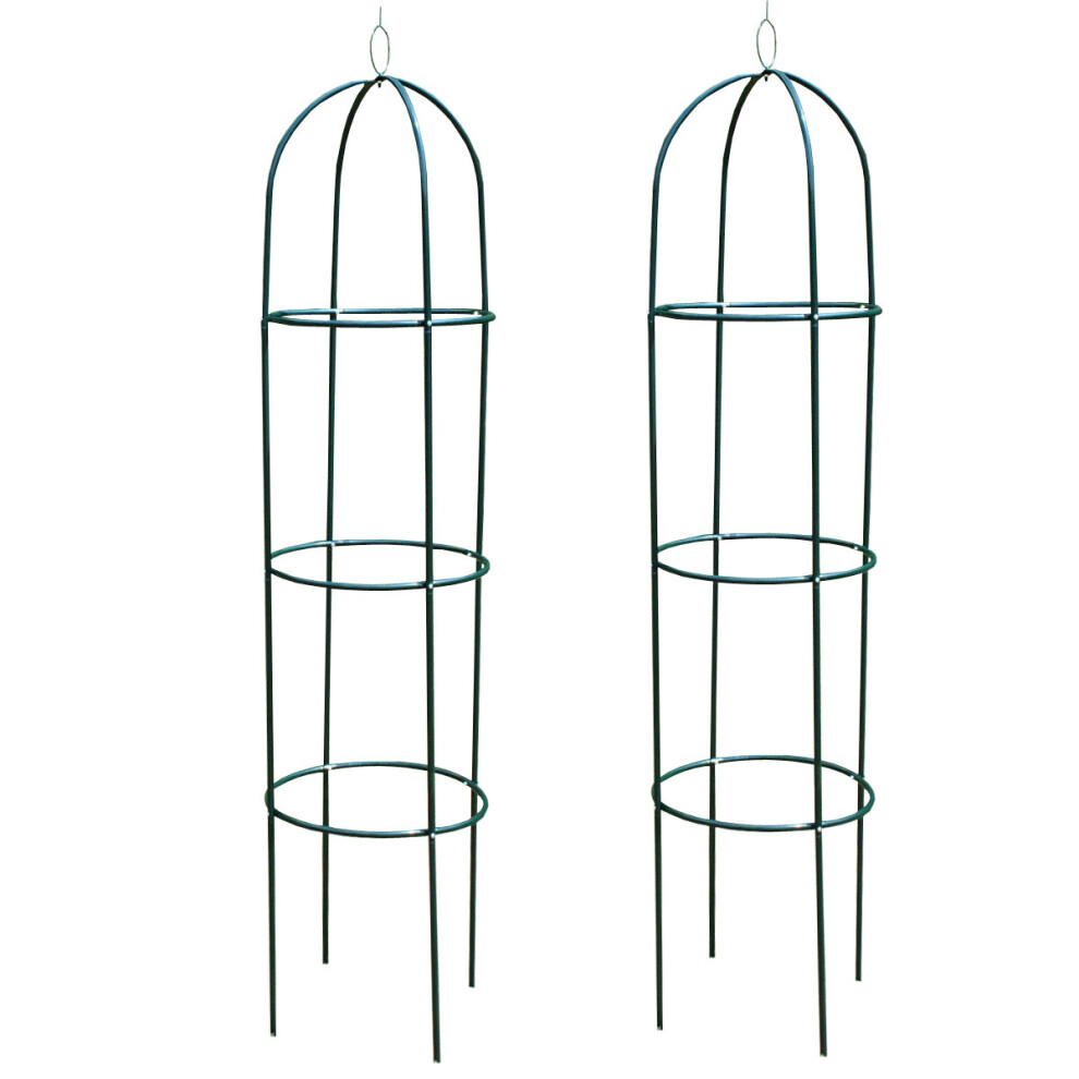 Set of 2 Metal Garden Obelisks