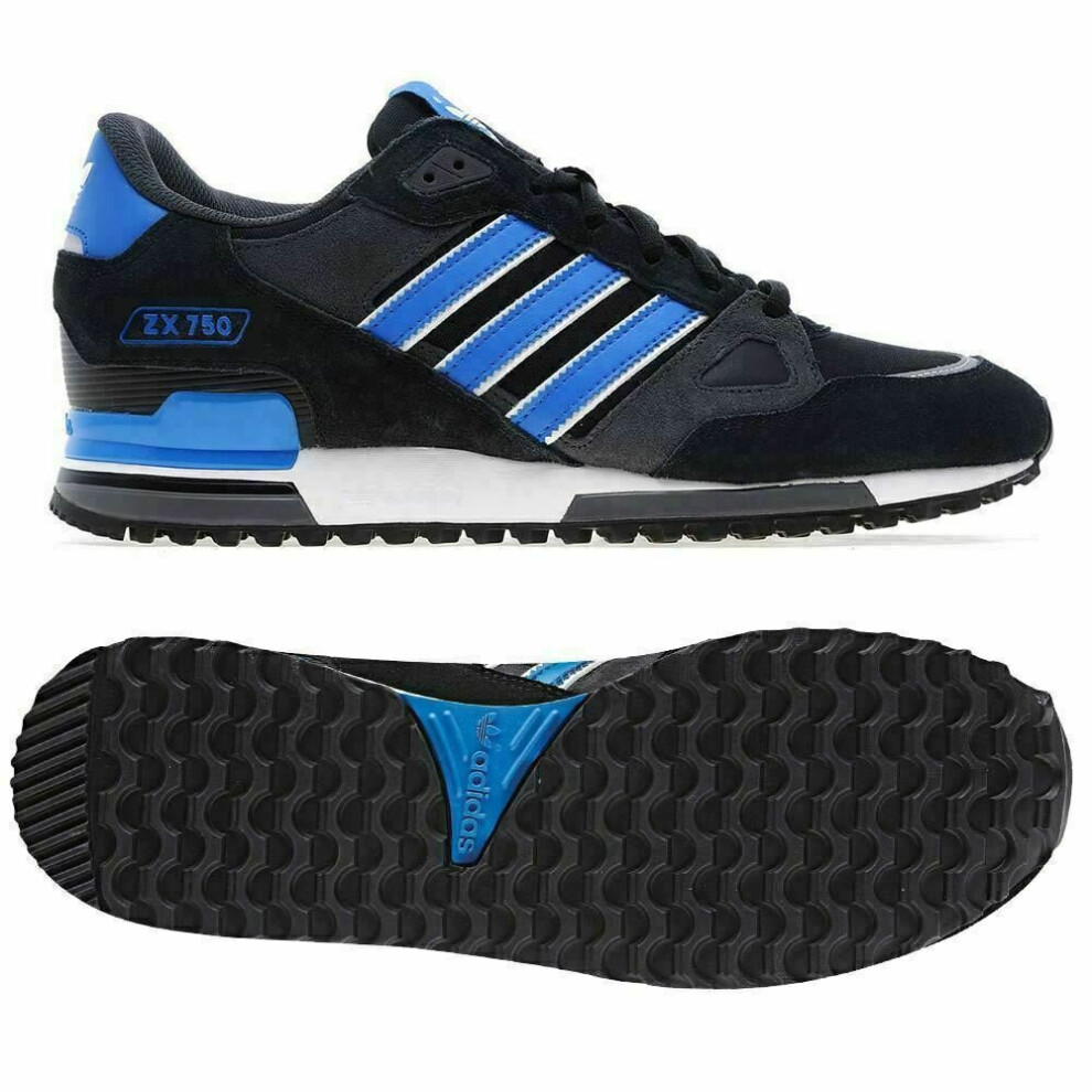 (11, Black Blue) ADIDAS ORIGINALS ZX 750 MEN'S TRAINERS SHOES