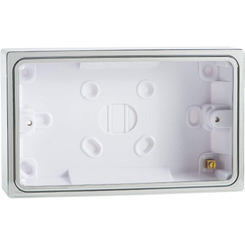 Varilight Polished Chrome Decorative Twin Socket Back Pattress Box Surface