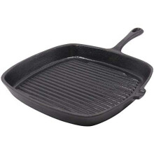 Heavy Duty Cast Iron Skillet Pan Enamel Frying Pan Square Griddle Pan for Oven,Stove,Barbecue 26cm
