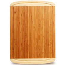 Extra Large Organic Bamboo Chopping Board for Kitchen - Best Wooden Cutting Boards with Juice Groove for Carving Meat, Wood Butcher Block for Ve