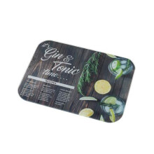 Gin and Tonic Mixer Smooth Glass Chopping Board Worktop Saver, Small 22x30cm