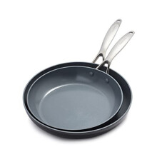 GreenPan Valencia Pro Non-Stick 26cm & 30cm Frying Pan Set, PFAS Free, Grey