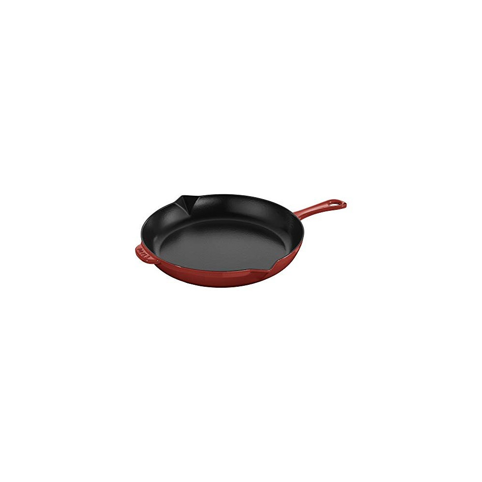 STAUB Cast Iron Fry Pan, 12-inch, Cherry