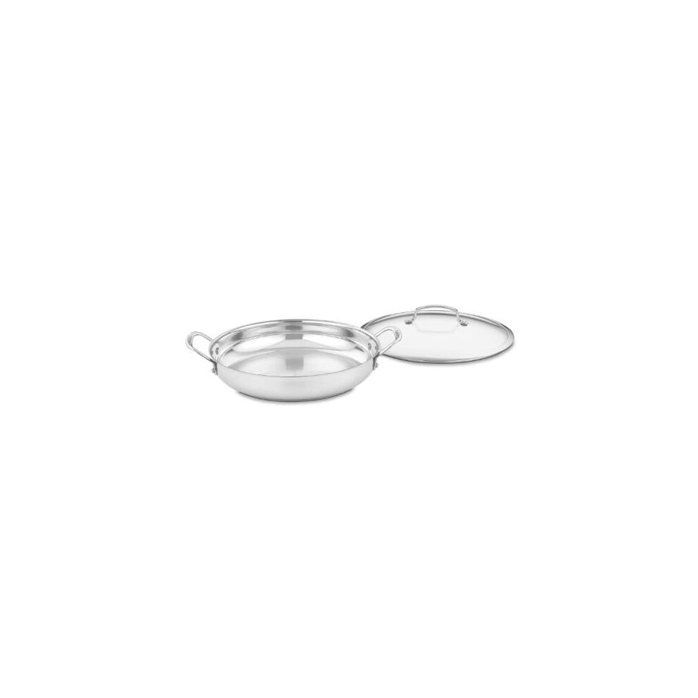 Cuisinart 425-30D Contour Stainless Steel 12-Inch Everyday Pan with Glass Cover