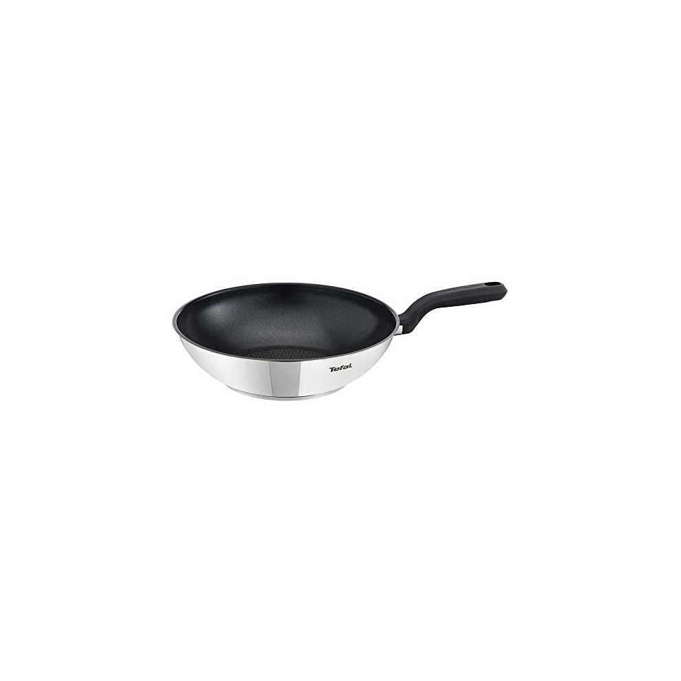 Tefal Comfort Max Stainless Steel Non-Stick Wok 28 cm | Thermo-Spot Heat Indicator, Induction Compatible Base, Power Resist Coating, Comfortable Grip, G7261944 - Image 2