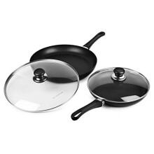 Ensemble de po?les ? frire antiadh?sives classiques Scanpan avec couvercles (10,25 et 12,5 pouces)