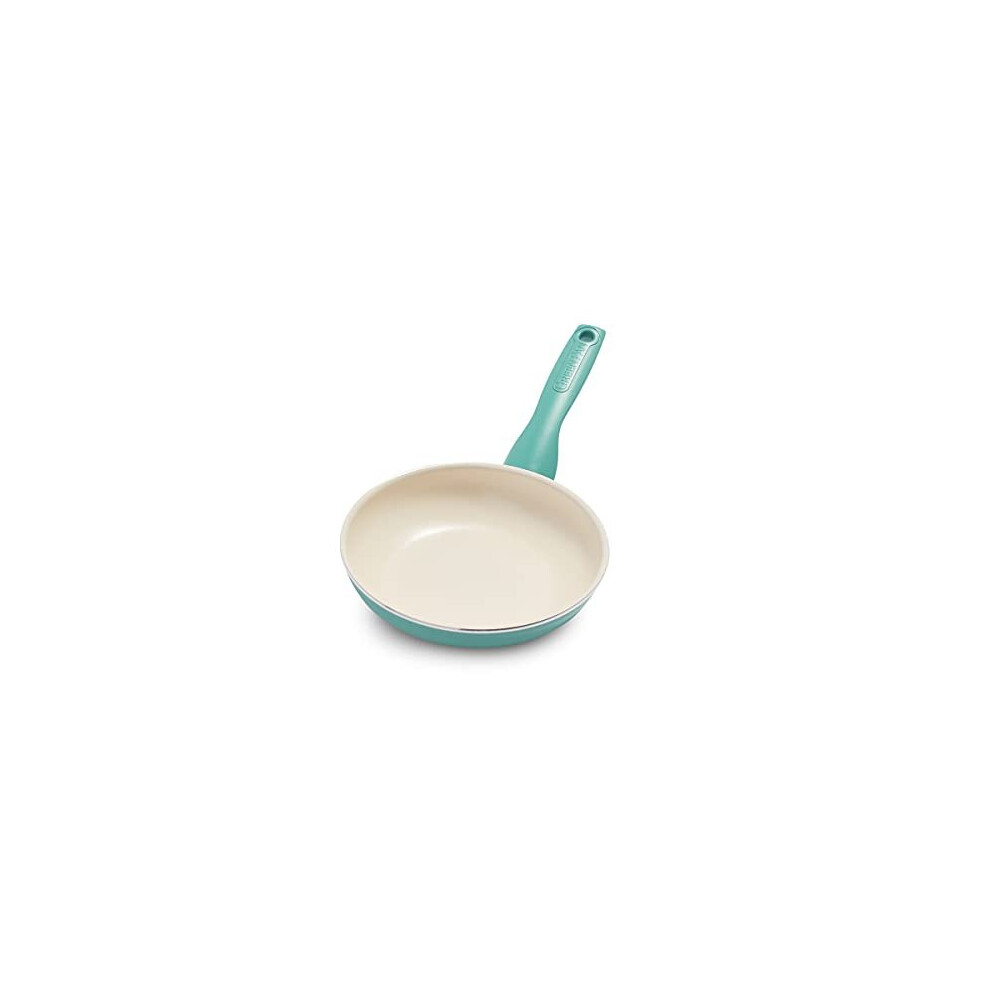 GreenPan Rio Non-Stick 18cm Frying Pan, PFAS Free, Turquoise and Cream