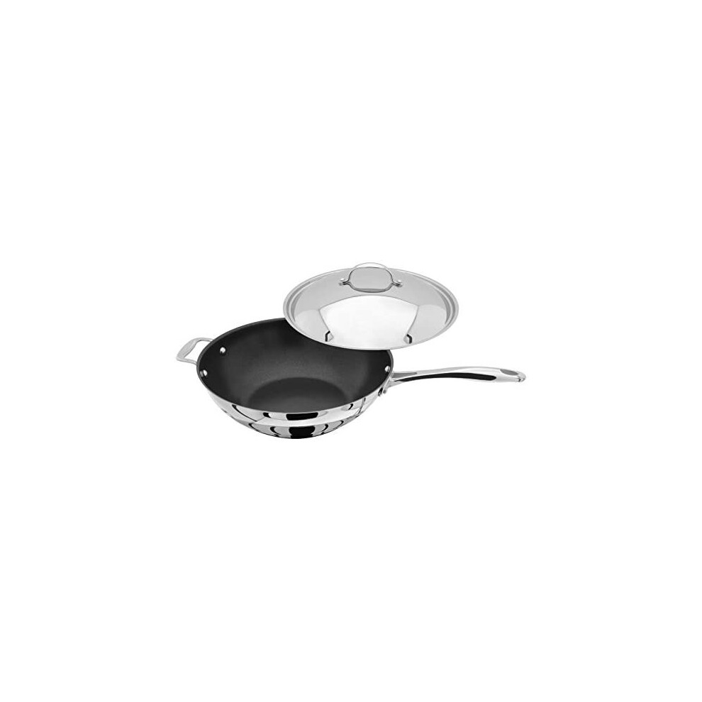 Stellar 7000 30Cm Stainless Steel Non Stick Wok/Stir Fry Pan And Lid