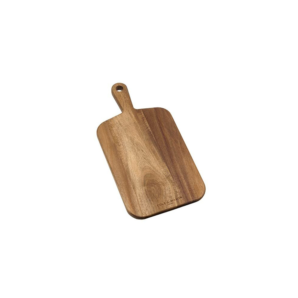 Cole & Mason H722131 Barkway Small Chopping Board With Handle | Wooden Board/Cutting Board/Serving Board | Acacia Wood | (L)420mm x (W)210mm x (