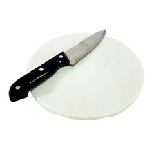 KLEO Marmor-Schneidebrett, K sebrett, K seplatte, K chenger t, Wein-Serviergeschirr, Geburtstags- und Jubil umsgeschenk (23 cm rund)