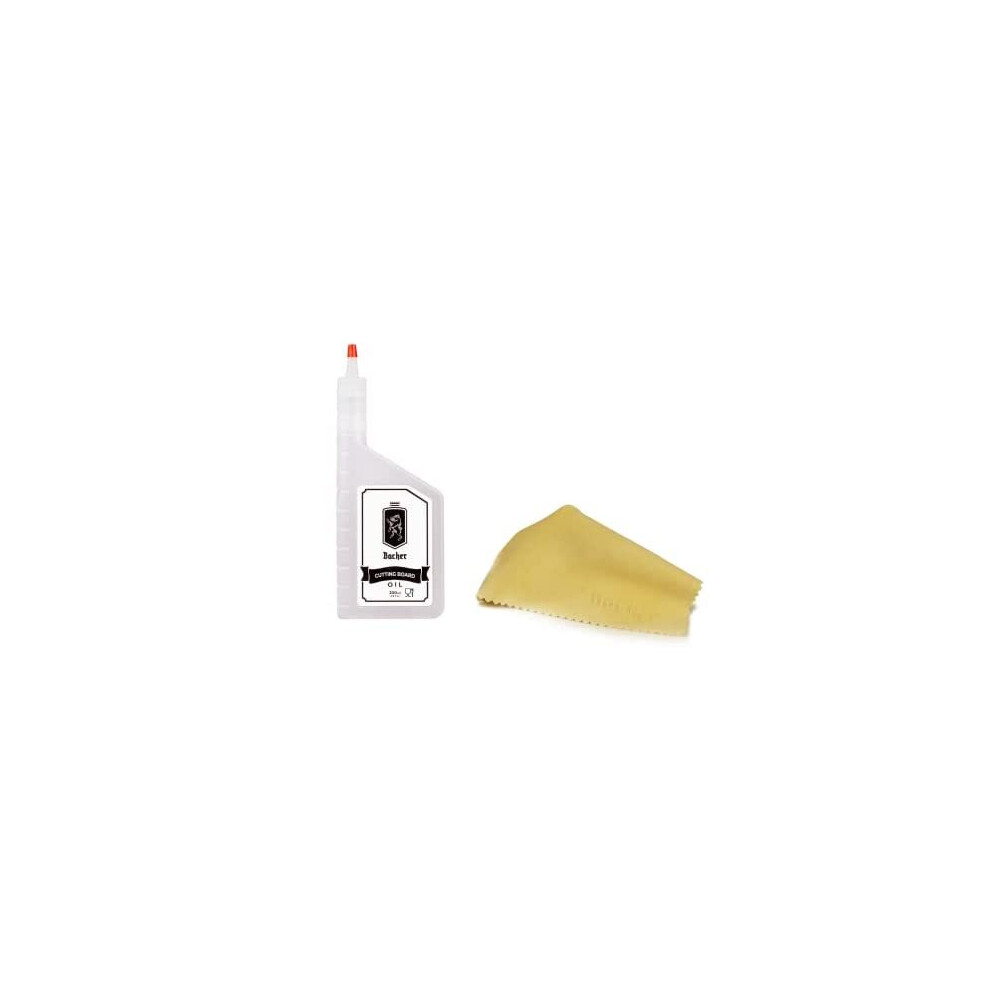 Bacher Chopping Board Oil With Polishing Cloth - Food Grade Mineral Oil For Cutting Boards, Butchers Block, Kitchen Worktop And Utensils - 100% 5907713351229
