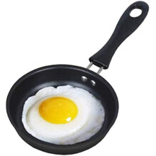 Mini 12cm Cast Iron Egg Frying Pan with Non-Stick Coating, Heat-Resistant Handle, Portable Camping Pan for One Egg, Induction Compatible