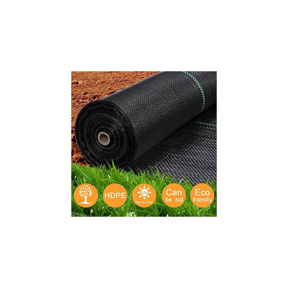 Iropro 2m X 25m Heavy Duty Weed Control Membrane Garden Weed Barrier Fabric For Landscaping 0366