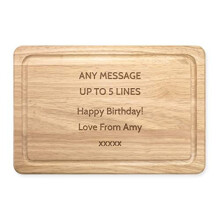 Personalised Custom Any Message Text Name Rectangular Wooden Chopping Cheese Board