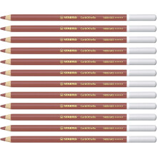 Premium Colouring Pencil - STABILO CarbOthello Pastel Pencil Box of 12 Caput Mortuum Red