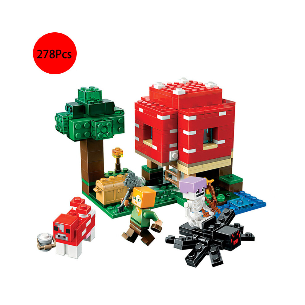 (Mushroom House Set, 278Pcs) Minecraft The Mushroom House Set Building Blocks Figure Model Blocks Toy