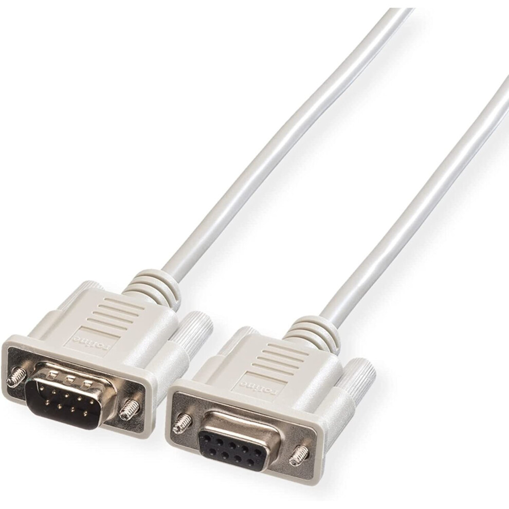 Roline Gray Rs232 Cable Plug-Socket | Crossover Cable | Connect Two Computers 10 M