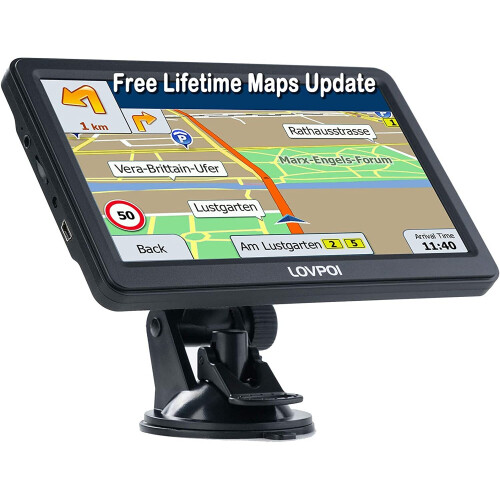 LOVPOI Sat Nav 7 Inch, 2022 UK Ireland Europe Maps(Free Lifetime