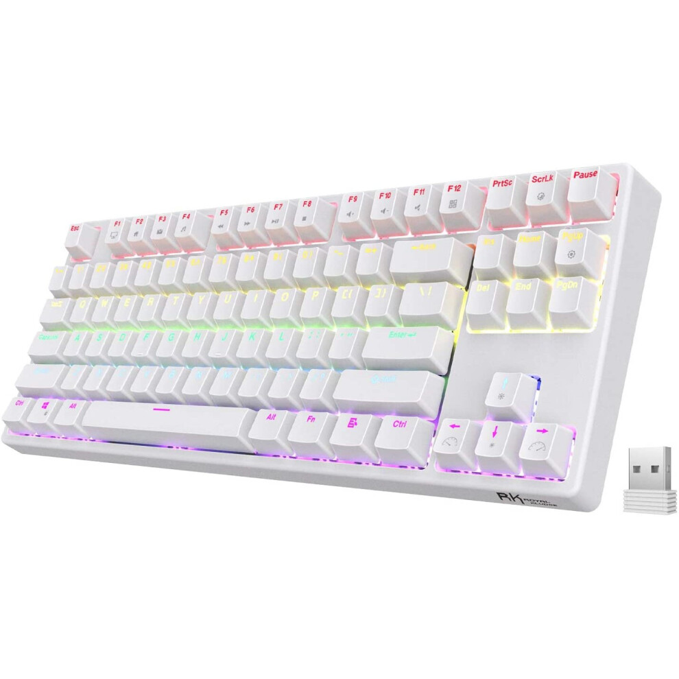 RK ROYAL KLUDGE Sink87G RGB 80% Mechanical Keyboard, Wireless 2.4G Tenkeyless Mechanical Keyboard with Macro Setting, 87 Keys,...