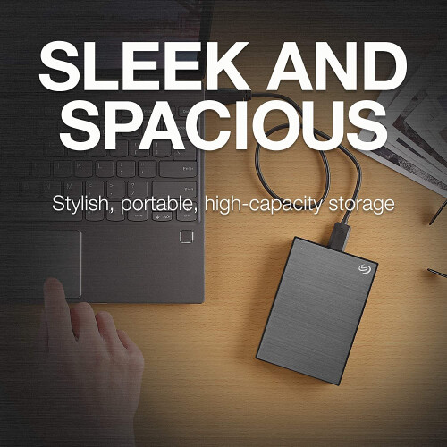 Seagate Seagate One Touch, Portable External Hard Drive, 2 TB, PC Notebook and Mac USB 3.0, Space Grey, 1 yr MylioCreate, 4 mo Adobe... 1