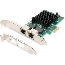 DIGITUS kablet PCI Express netværkskort 2x RJ45 Gigabit 10/100/1000Mbps Low Profile