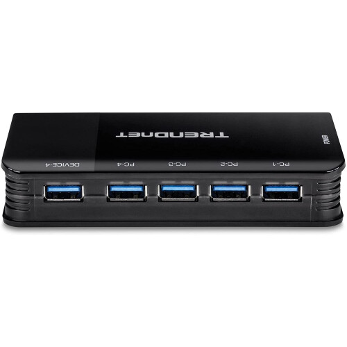 Switch USB - Trendnet - TK-U404 - Nero - USB 3.2 Gen 1 - Indicatore LED - 8 Porte USB A 2