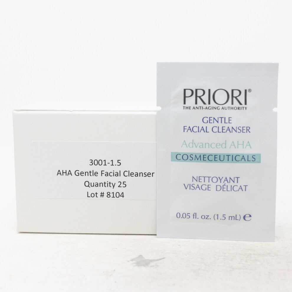 Priori Gentle Facial Cleanser Pack Of 25  / New
