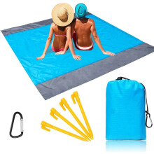Momoco Beach Rugs 210 x 200 cm Waterproof Picnic Blanket with 4 Fixed Stake, Portable and Lightweight Picnic Mats for Beach...